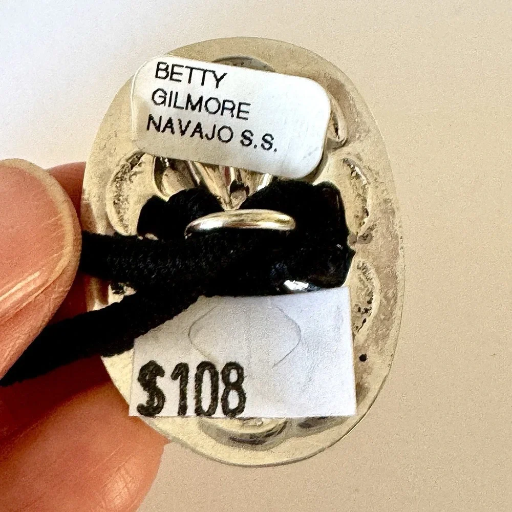 Turquoise Navajo Hair Tie 1.5in Ponytail Hand Stamped‎ Sterling Ornament Concho